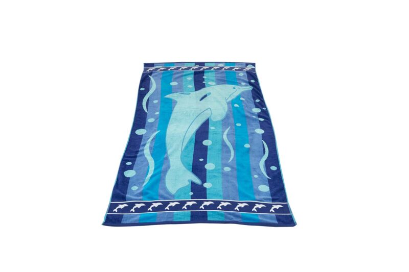Πετσέτα θαλάσσης δελφίνι μπλε